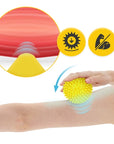 Masážní míček s bodlinkami 10cm - žlutý