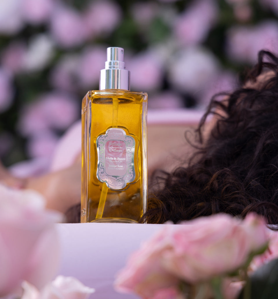 La Sultane de Saba Vallée des Roses Beauty Oil Rose – zkrášlující olej na tělo a vlasy